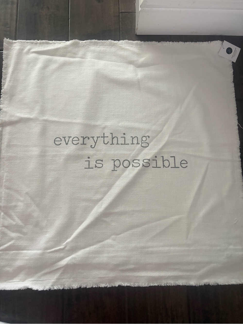 Everything Is Possible White Decorative Euro pillow cover, 26”x26”